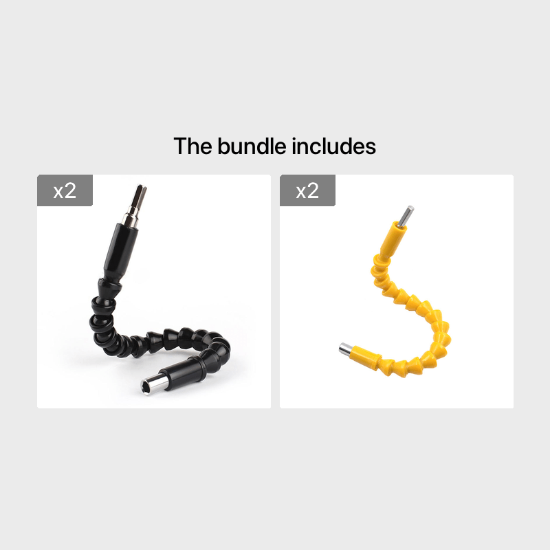 Универсальное гибкое металлическое расширение для сверла с шестигранным хвостовиком 300мм, черное