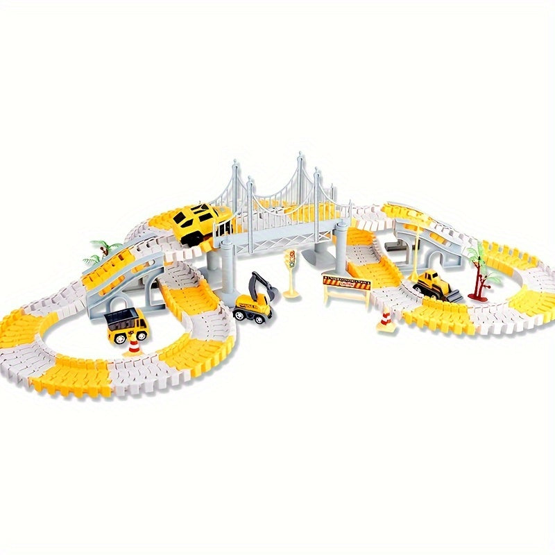 Educational DIY Electric Rail Car Toy for Kids Age 8+ Plastic Battery-Free Small Train Black Yellow