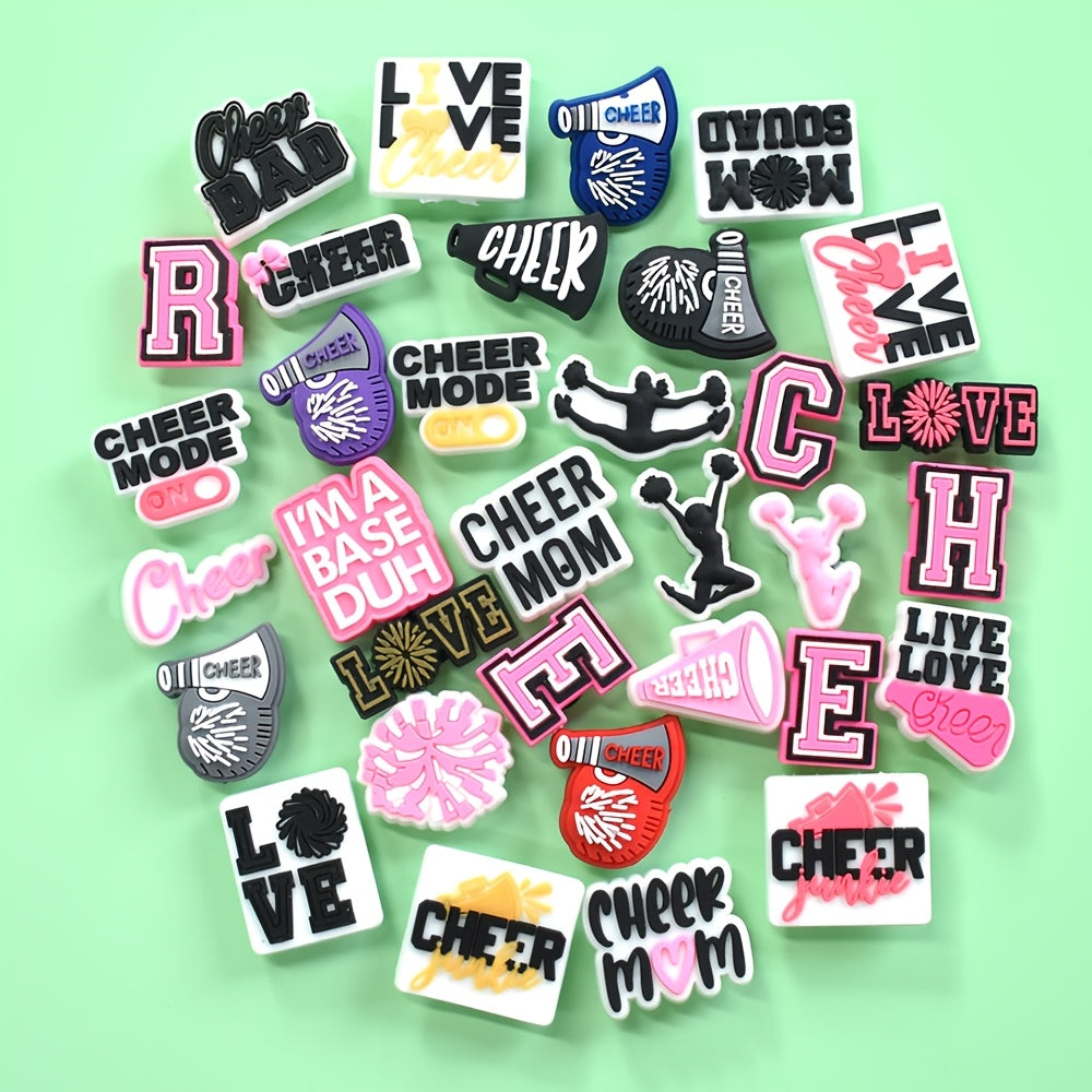 Uniseks PVC cheerleading poyafzal charm aksessuarlari bezaklar 20/33PCS