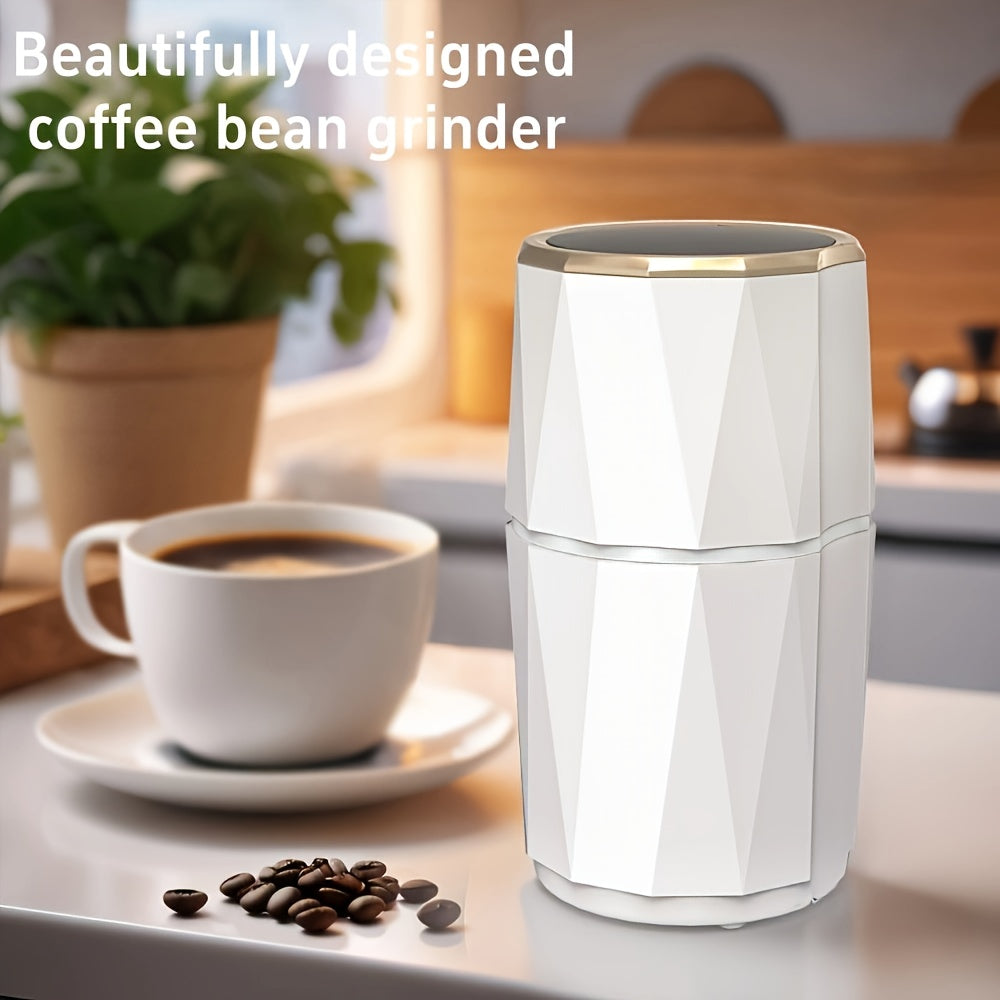 Kofe donalari, ziravorlar, yong‘oqlar va chili qalampirlari uchun ko‘p funksiyali elektr maydalagich, zanglamaydigan po‘latdan yasalgan pichoq bilan. Zamonaviy qora dizaynda oson bir bosish bilan ishlash.