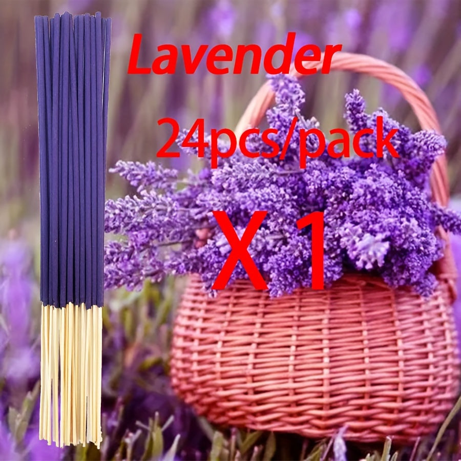 24-Pack Handmade Bamboo Incense Sticks 22cm with 7 Aromatic Scents for Home Use