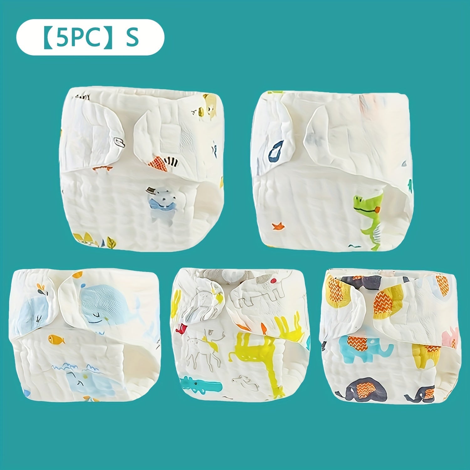 Набор из 5 дышащих и уютных тренировочных подгузников - многоразовое, принтованное хлопковое нижнее белье для детей в возрасте от 0 до 6 лет - идеальный подарок на Рождество, Хэллоуин и Новый год