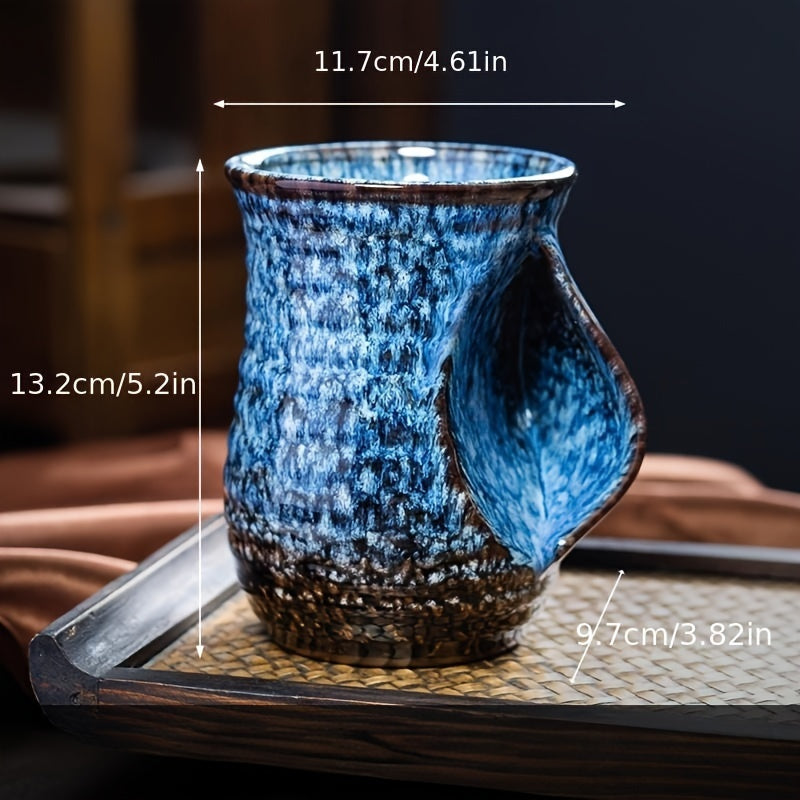 Taza de cerámica de gran capacidad de 560 ml con diseño de horno chino retro para uso en oficina