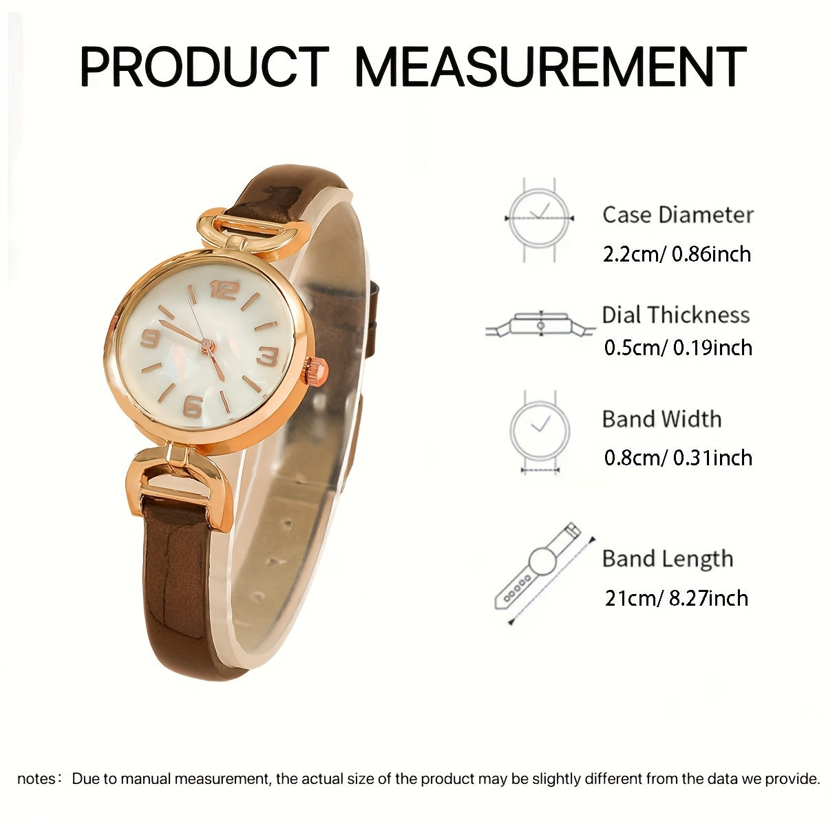 Women's Vintage-Inspired Round Quartz Watch with Faux Leather Band and Zinc Alloy Case