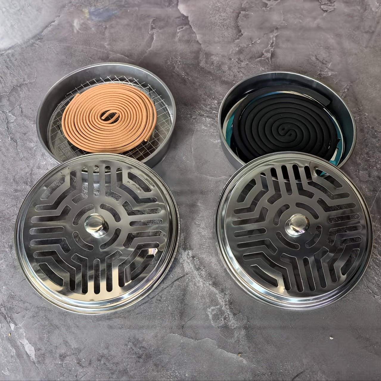 Stainless Steel Mosquito Coil Burner Portable Windproof Indoor Outdoor