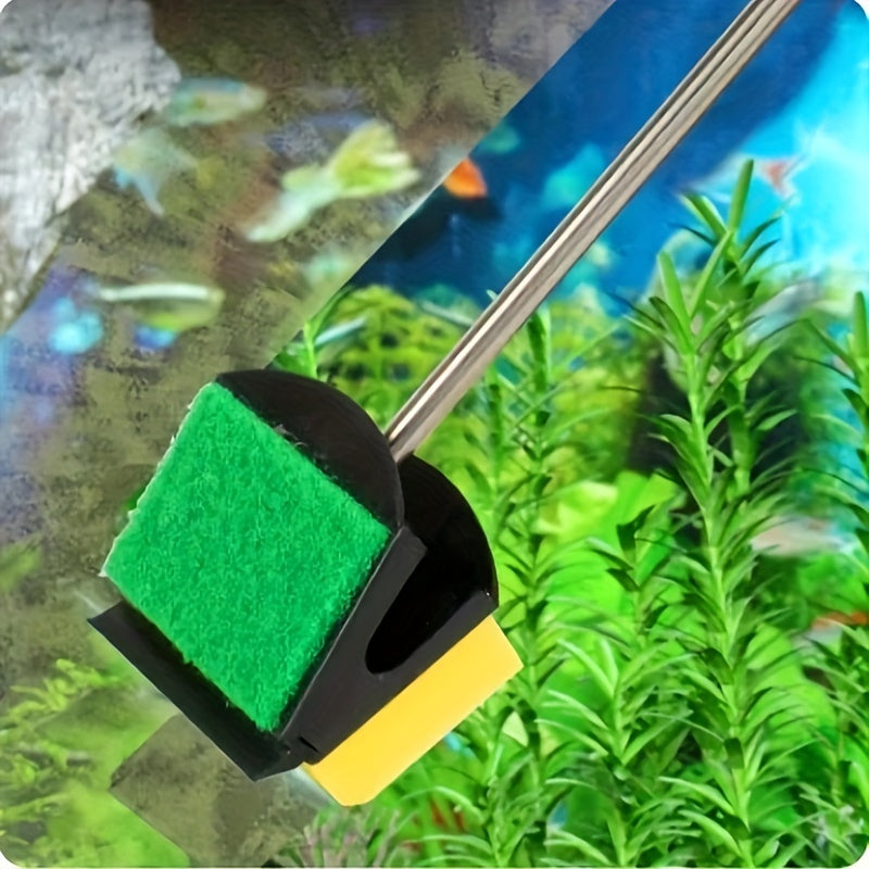 Fish Tank Glass Cleaner with Floating Scrubber and Algae Sponge Made of PVC