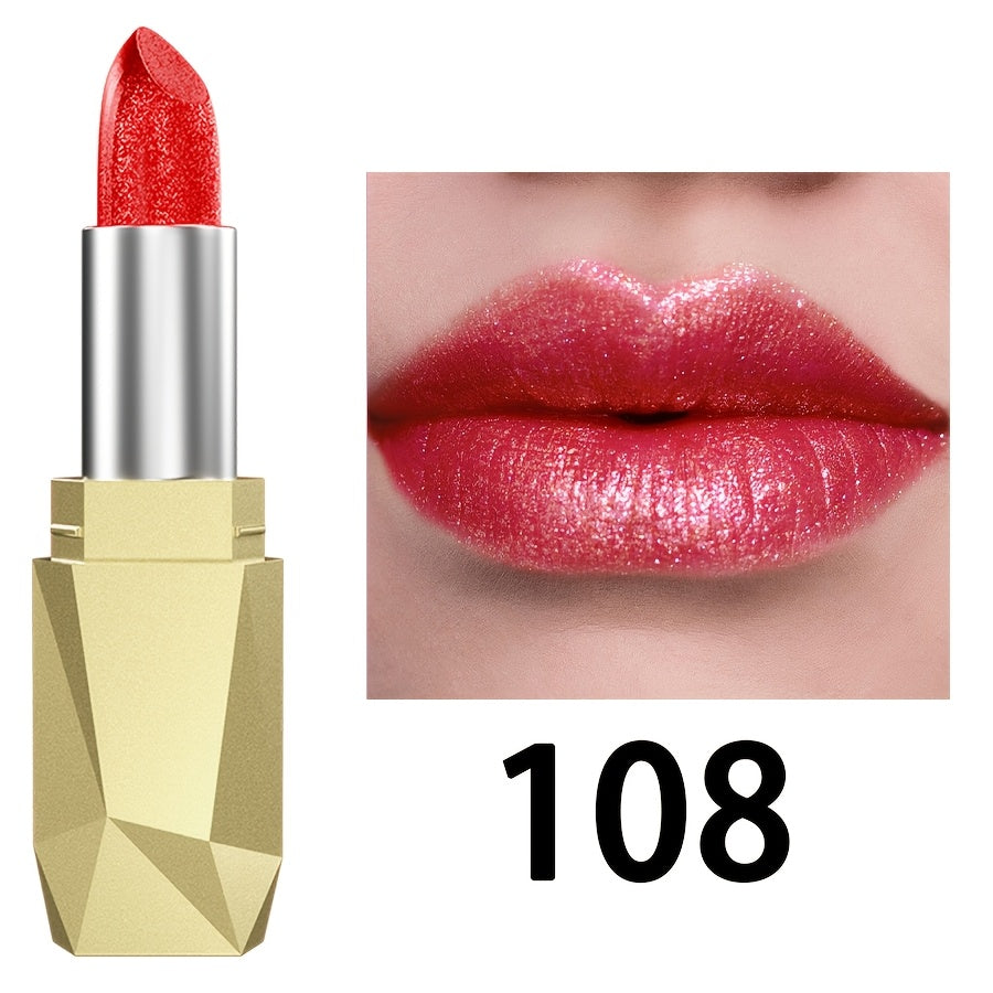 Pintalabios perlescente para mujer, de alta pigmentación, no se desvanece, con gloss hidratante