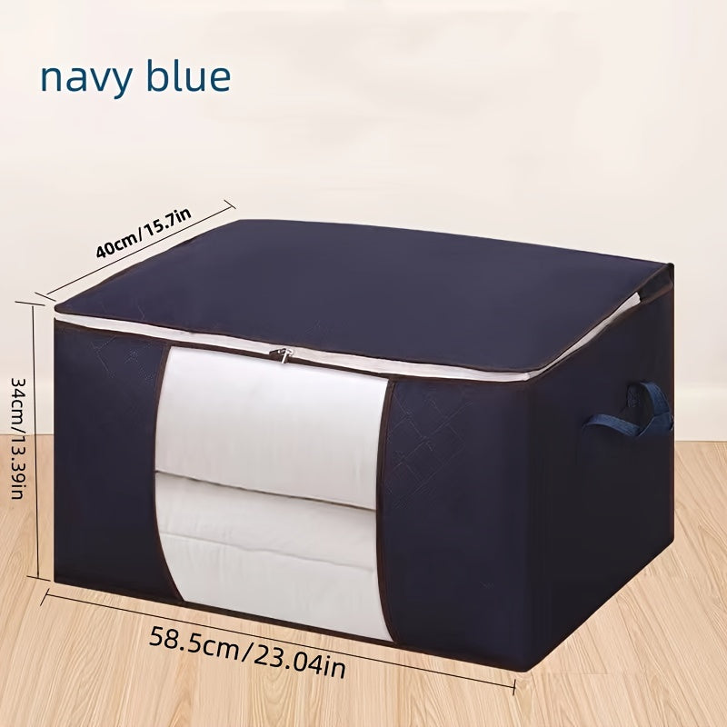 Moistureni saqlash uchun mo'ljallangan to'qilmagan paxta saqlash sumkasi. Yostiqlar, ko'rpa-to'shaklar, yotoq to'saklari va kiyimlarni shkafingizda yoki karavotingiz ostida tartibga solish uchun ideal. Uyda saqlash va tashkil etish uchun mukammal.