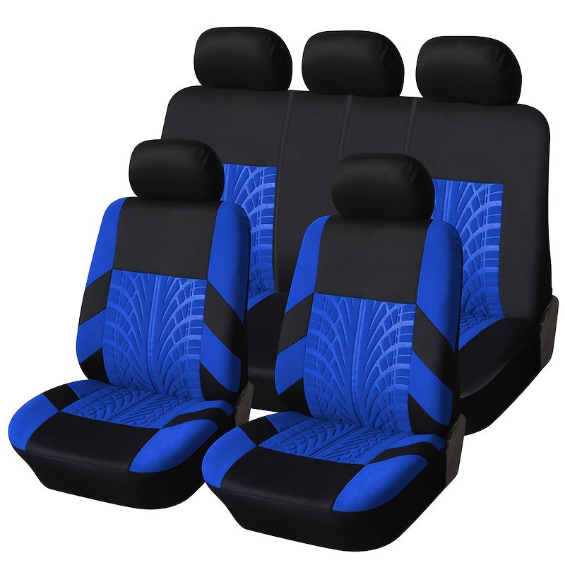 Sport Style Car Seat Cover Universal Fit for 5 Seats SUVs Pickup Trucks Breathable Polyester