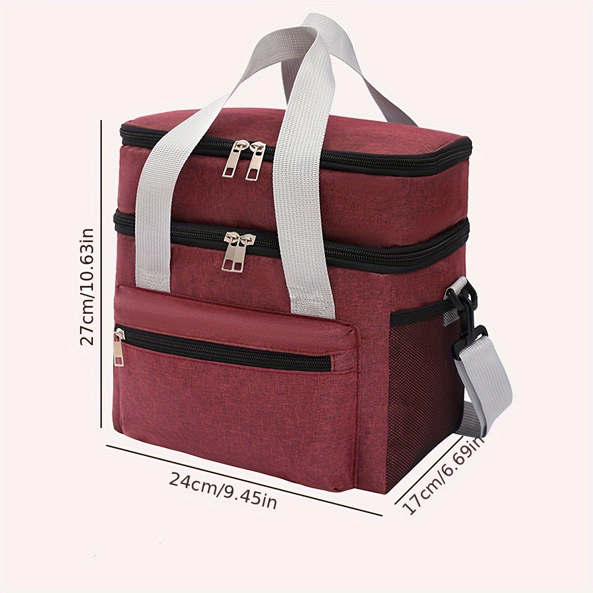 Insulated Lunch Bag with Two Layers Leakproof Cooler Carrier for Outdoor and Work Use