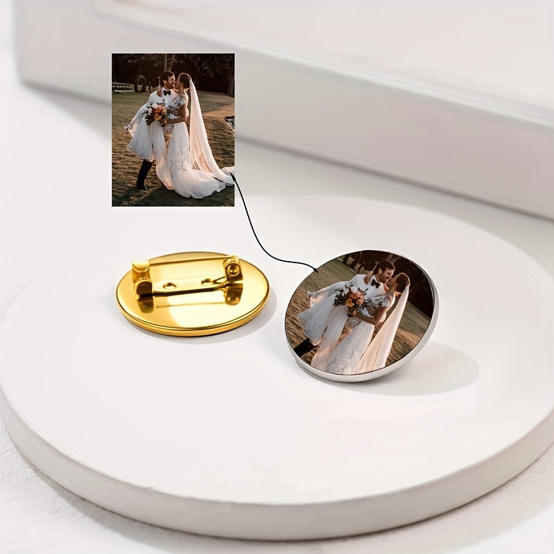 Juftliklar uchun shaxsiylashtirilgan yurak shaklidagi brosh, maxsus fotosuratlar bilan oilaga sovg'a