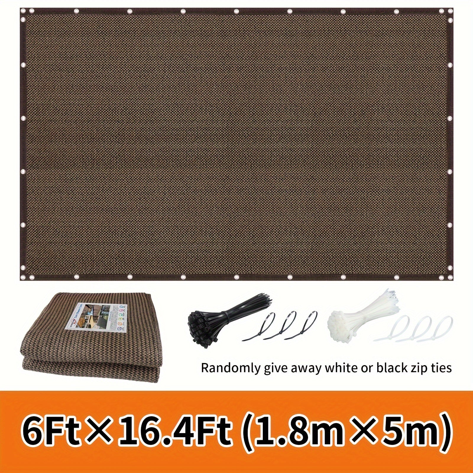 Outdoor Privacy Screen Fence Windproof Sun Protection Decorative Wall Mounted Barrier Black or White Ties Included