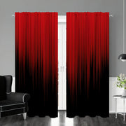 Set of 2 Red Black Gradient Stripe Polyester Curtains for Bedroom Living Room Office Kitchen Window Treatment