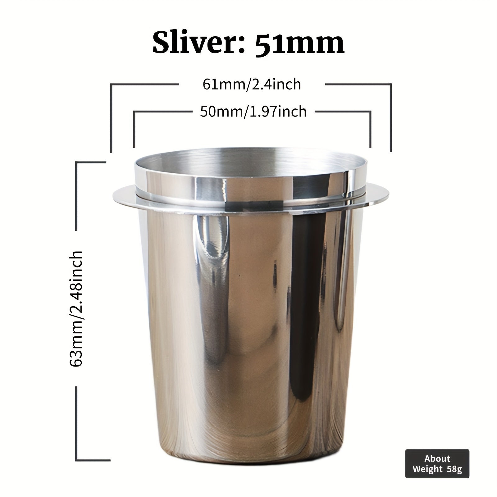 Stainless Steel Coffee Dosing Cup for Espresso Machines 58mm/53mm/51mm