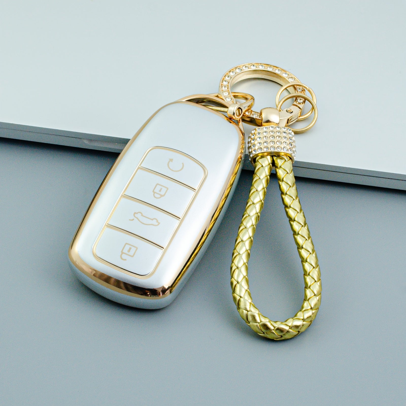 Protective TPU Key Fob Cover with Keychain for Car Remote
