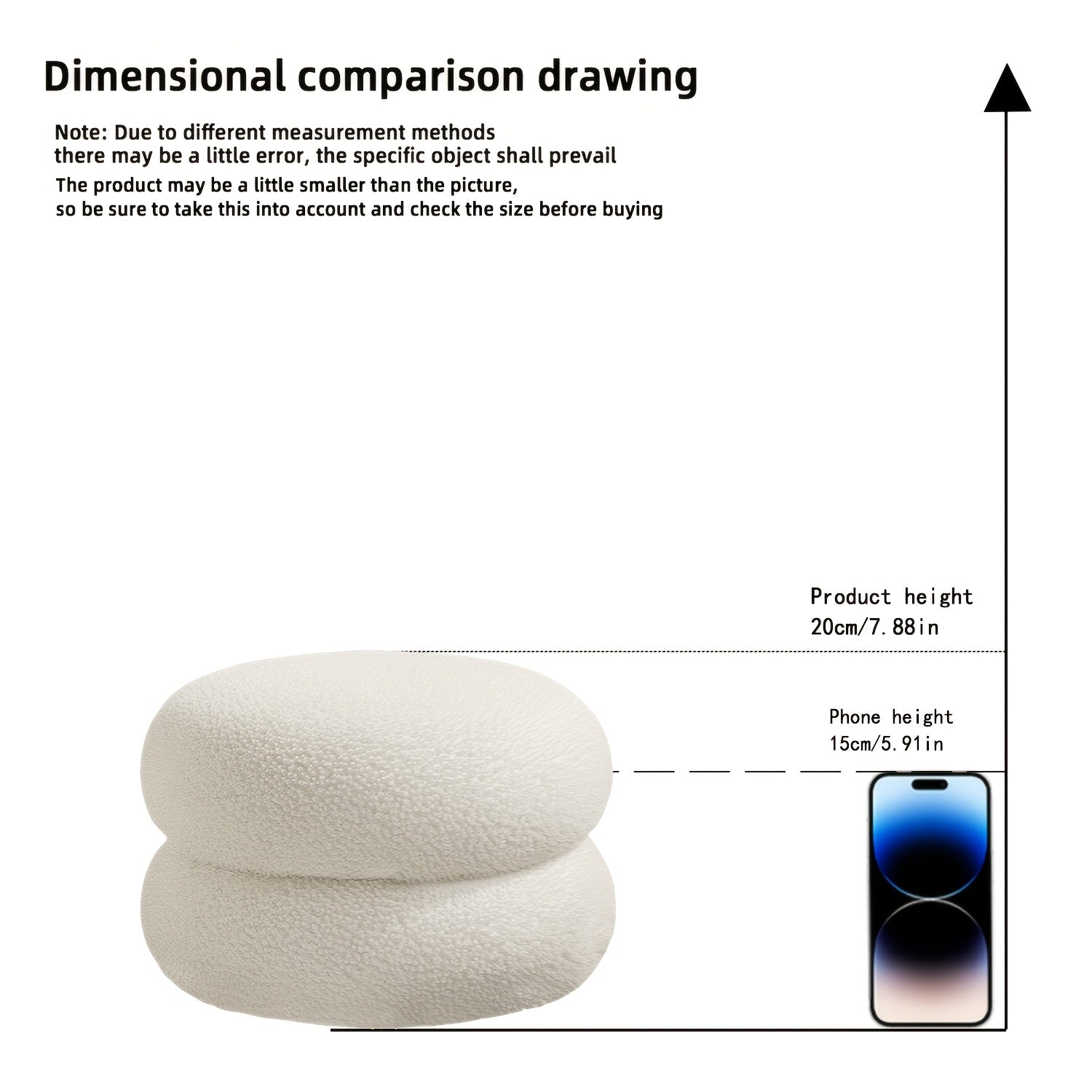 White Polyester Round Ottoman Stool for Living Room, Versatile and Compact