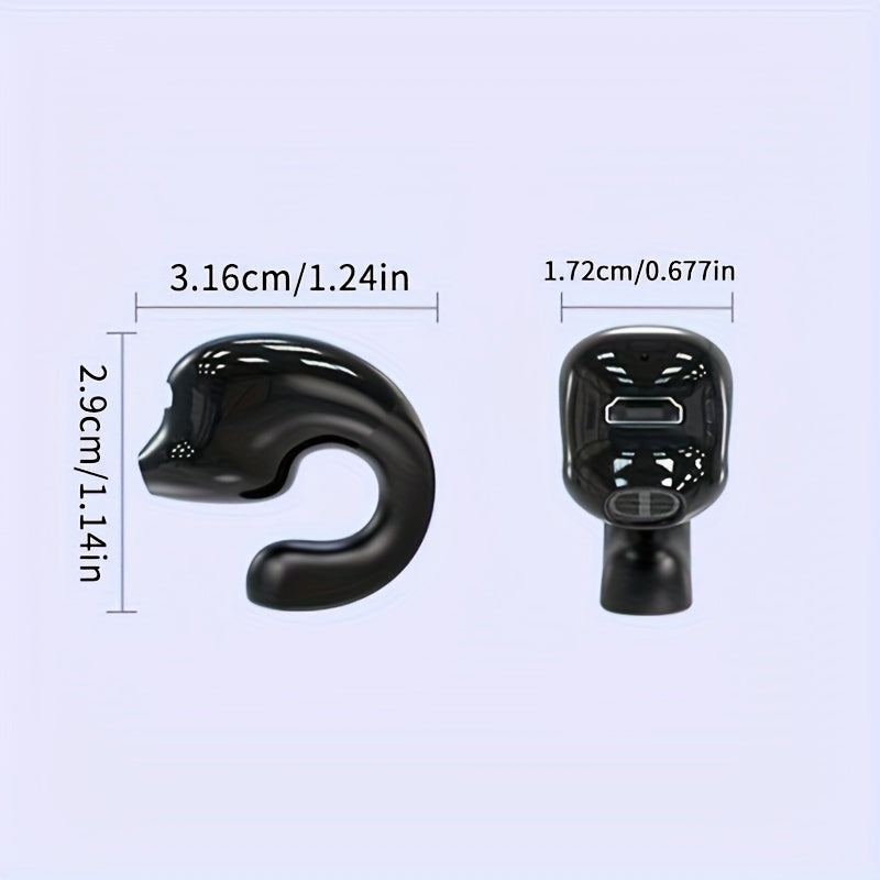 Mini Single-Ear Wireless Headphones with 30-Hour Battery Noise Cancellation for Calls