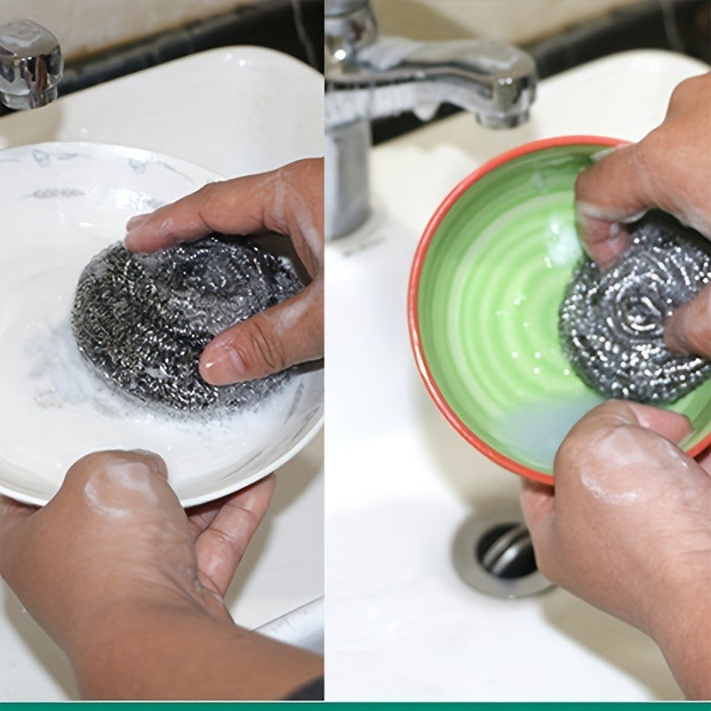 Juego de 10 bolas de estropajo de acero inoxidable para platos, ollas y estufas limpieza del hogar