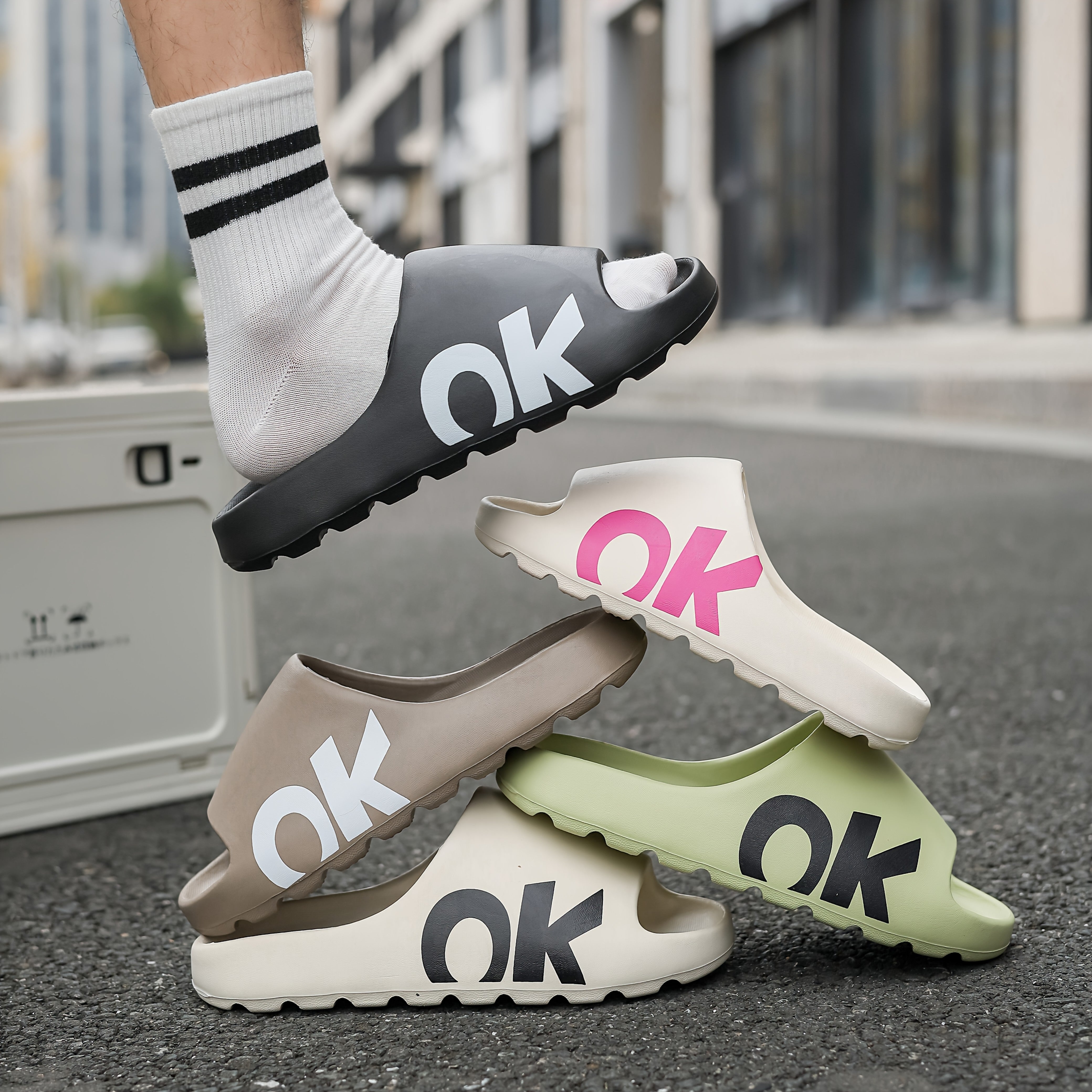 Unisex Summer EVA Slides Lightweight Non-Slip Casual Beach Sandals