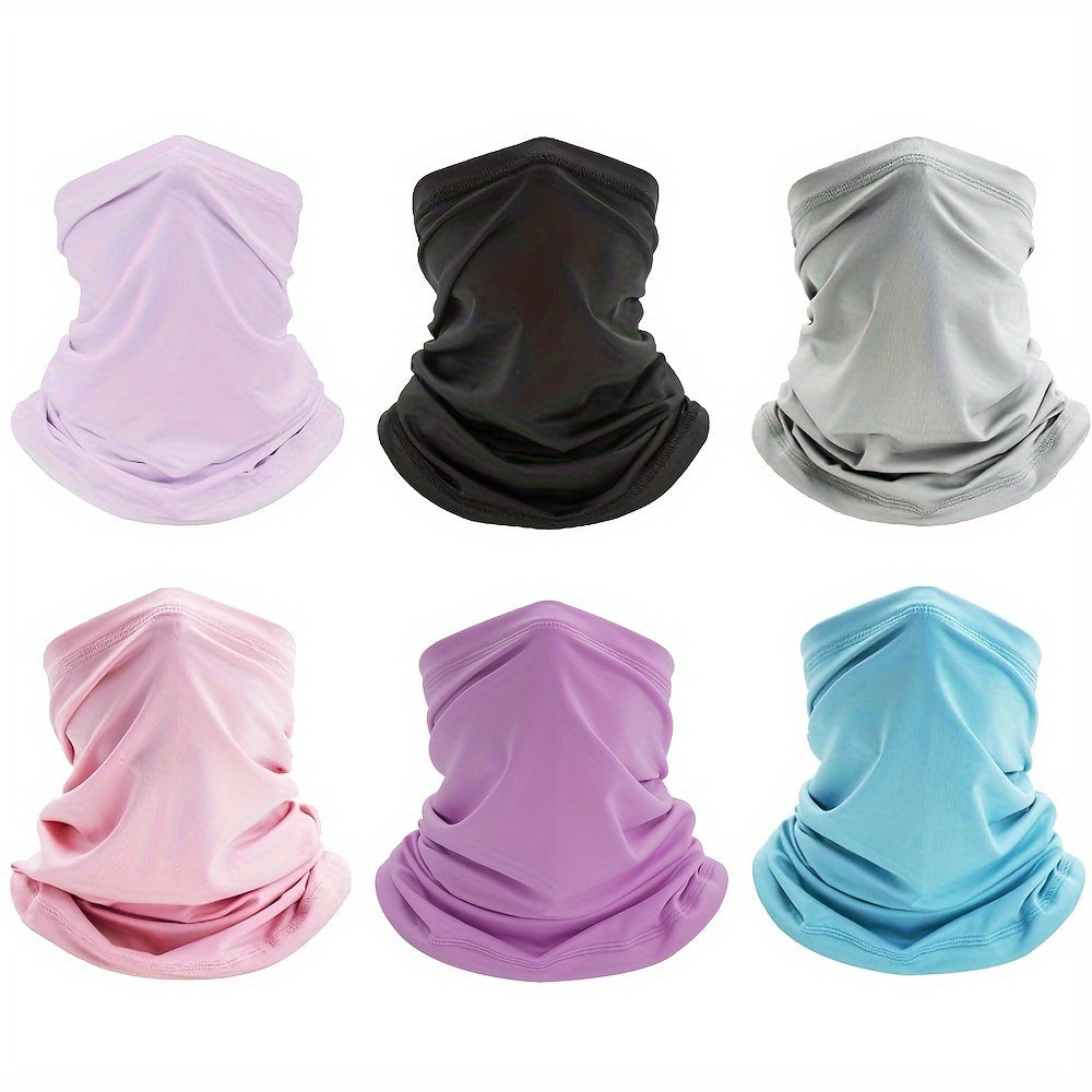 Set of Six Breathable Polyester Neck Gaiters for Casual Wear and Woven Scarf Style