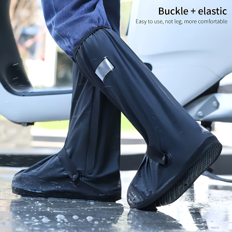 Unisex Waterproof Rubber High-Top Shoe Covers Durable and Practical