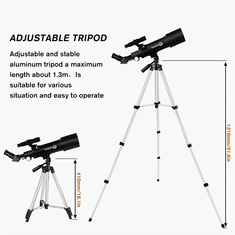 Adults' 70mm Aperture 400mm AZ Refractor Telescope for Astronomy and Stargazing with Smartphone Adapter