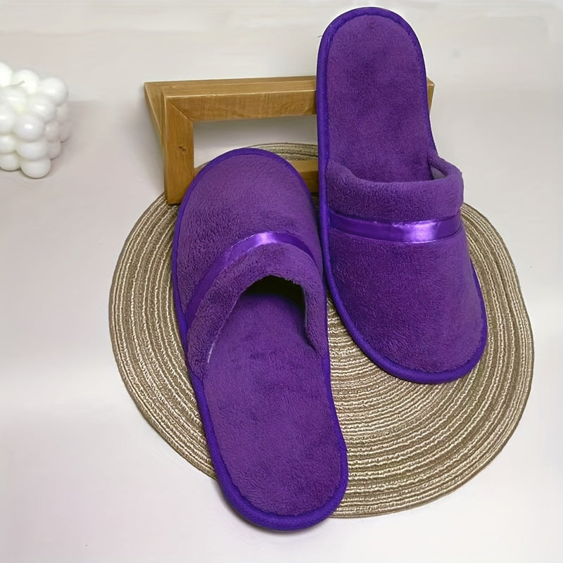 Zapatillas de felpa de coral para mujer, casuales, con slip-on, suela antideslizante de EVA, para interior, comodidad