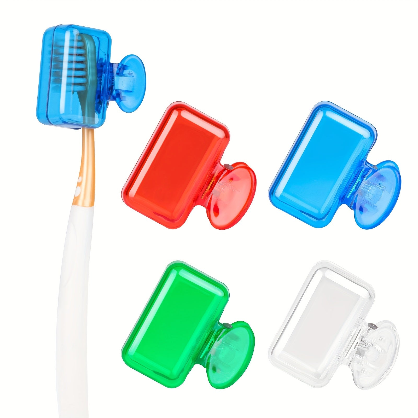 4 Pack Portable Toothbrush Head Cover Case Storage Box Toothbrush Protector Blue