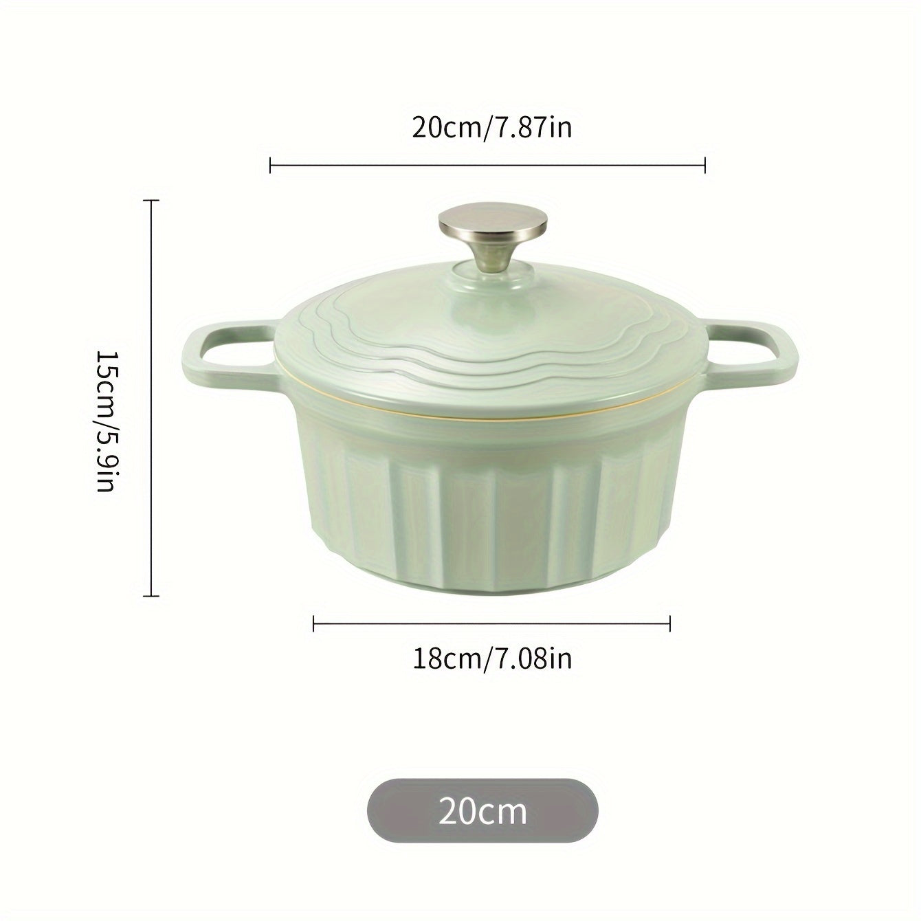 Olla de aluminio con recubrimiento de esmalte antiadherente y tapa, resistente al calor, olla de cocina versátil