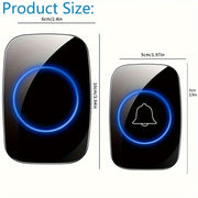 Wireless Doorbell Kit with LED Flash 38 Ringtones for Elderly and Deaf Home Security