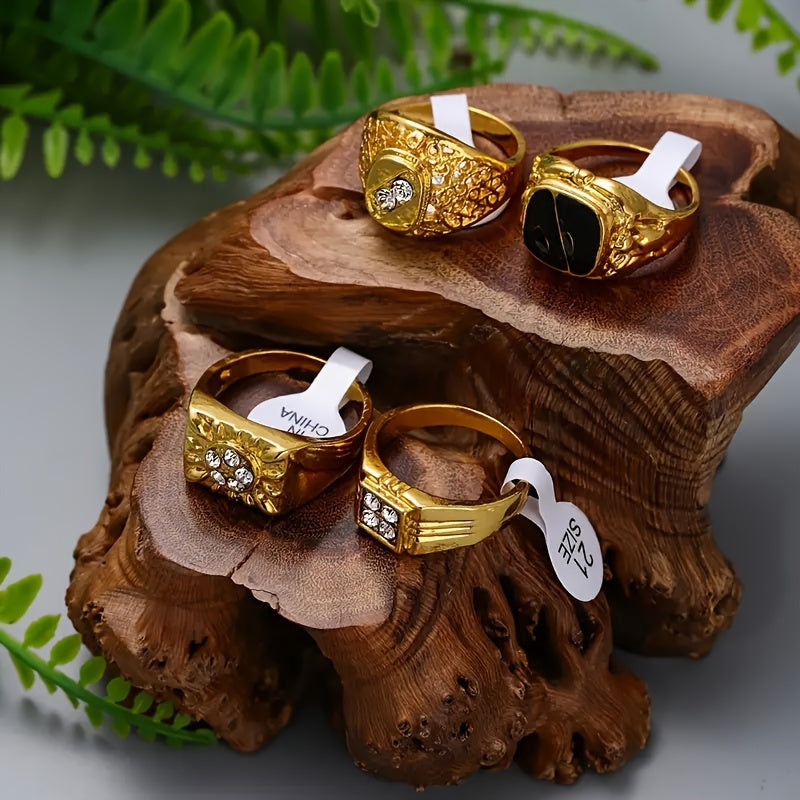 20 ta Vintage uslubidagi sink qotishma halqalar to'plami, aralash dizaynlar, qora gem rhinestone inlay, qoplamasiz, erkaklar va ayollar uchun mos, sovg'alar va partiyalar uchun mukammal