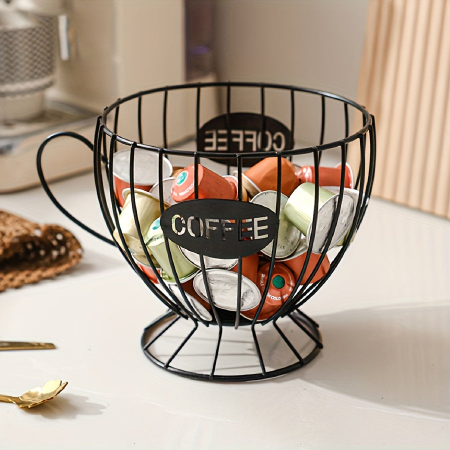 Modern Coffee Bar Capsule Iron Rack Light Household Snack Storage Display Shelf
