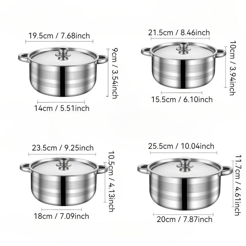 Juego de utensilios de cocina de acero inoxidable de 8 piezas con gran capacidad y diseño fácil de limpiar