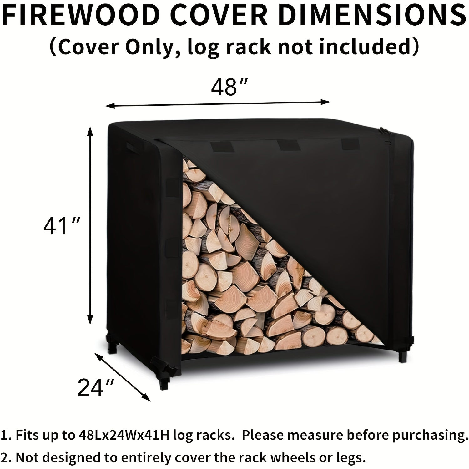 Durable Waterproof Log Rack Cover for Wood Storage Rain Snow Sun Protection
