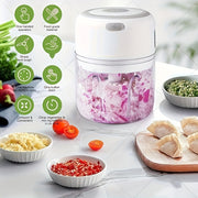 Mini Food Chopper 250ml USB Rechargeable Vegetable Meat Grinder