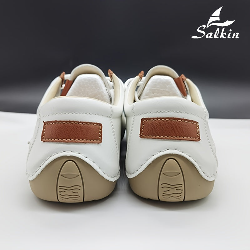 Women's Casual Lace-Up Loafers Flat Shoes Rubber Sole Flannel Lining