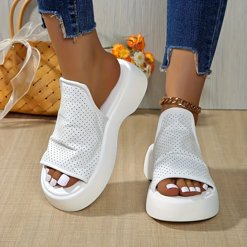 Women's Open-Toe Sandals Synthetic Upper Mid Heel Casual Black Brown