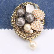 Rhinestone Baroque Bow Brooch for Clothing Bags Hats Elegant Jewelry