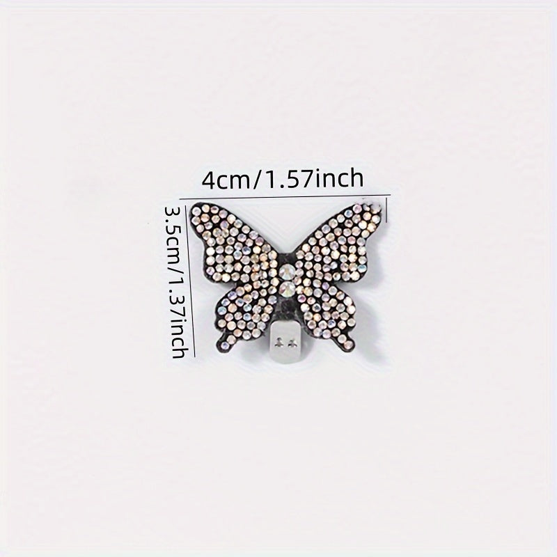 4Pcs Butterfly Rhinestone Shoe Charms Detachable Insect Decoration for Shoes and Accessories