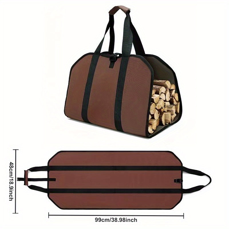 Сумка для хранения дров Firewood Log Carrier Bag из прочного ПВХ-материала с большой вместимостью для транспортировки и хранения дров. Идеально подходит для кемпинга, костров и домашнего использования.