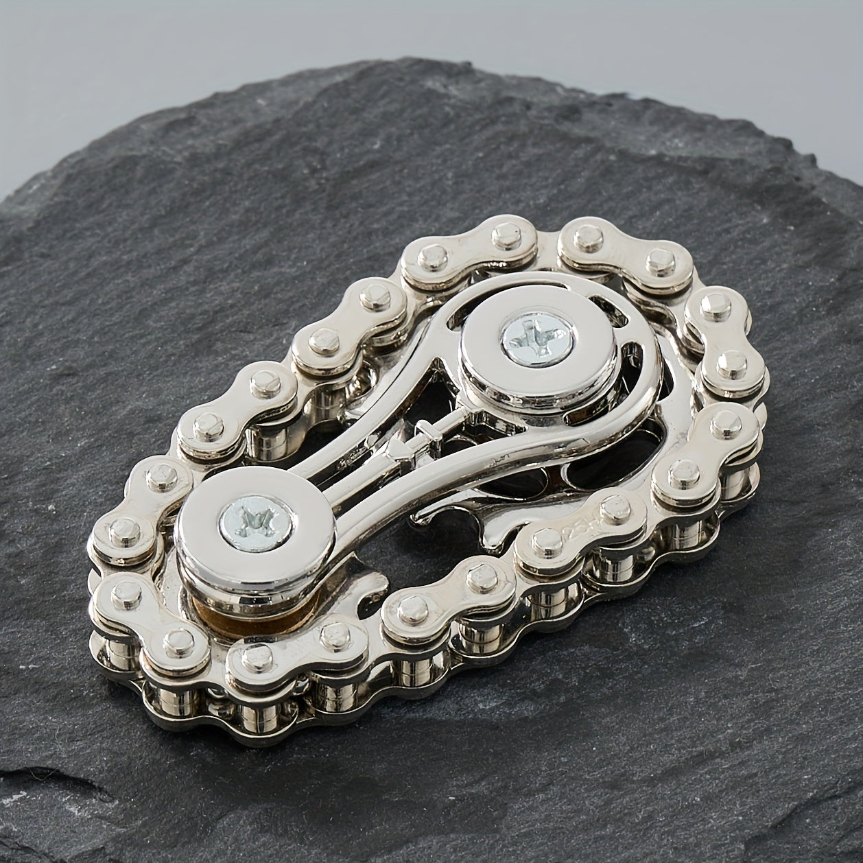 Metal Bike Chain Fidget Spinner for Adults Stress Relief Black Gold Silver Grey