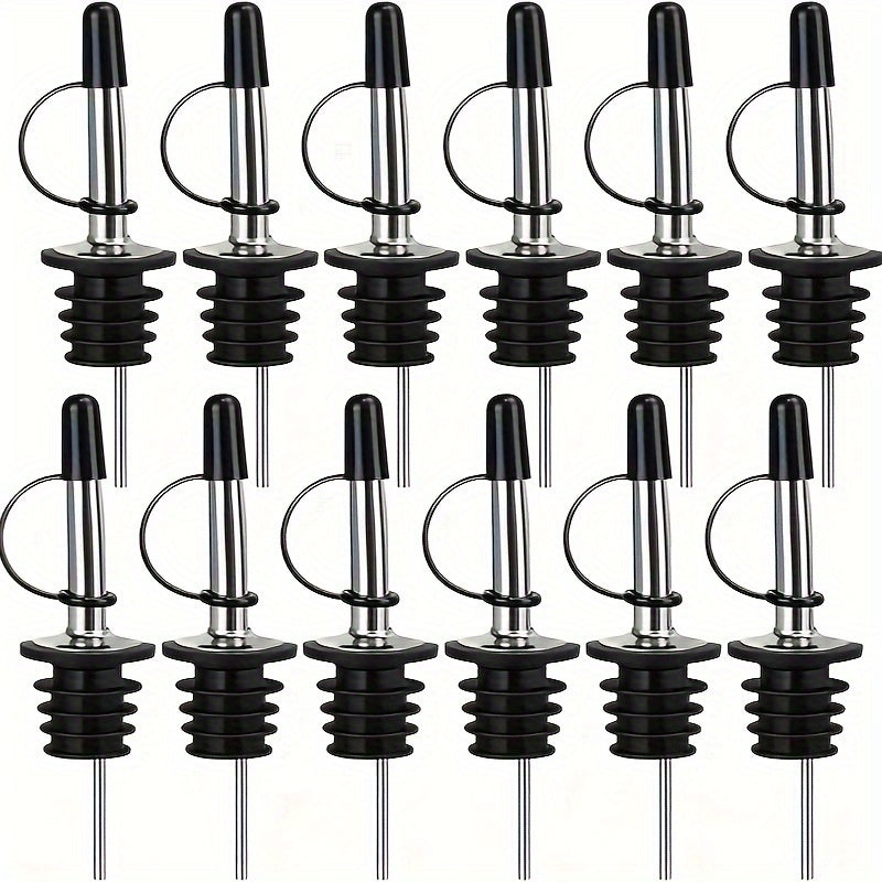 Set of 4 6 8 12 24 Bar Pourer Spouts with Dust Cover for Liquor Oil