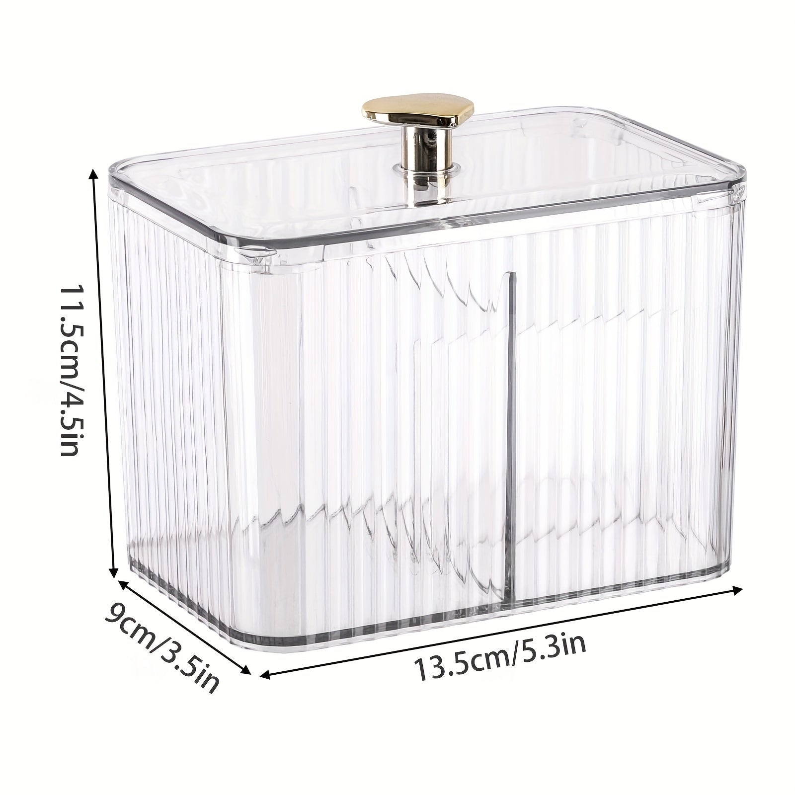 Clear Plastic Bathroom Storage Organizer for Cotton Swabs Pads and Balls Space-Saving