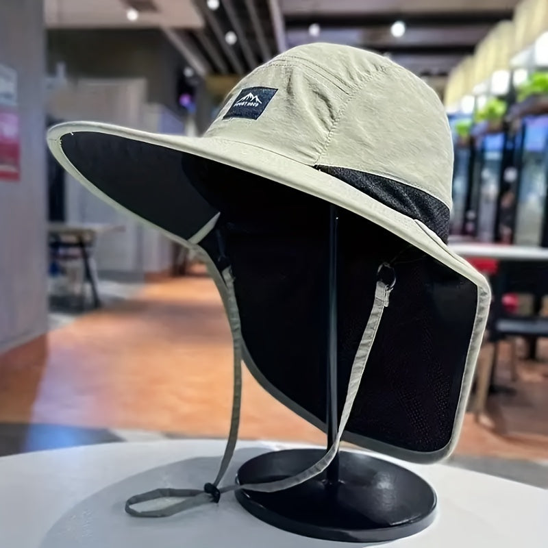 Men's Sun Hat Breathable Polyester for Fishing Hiking Camping in 3 Colors
