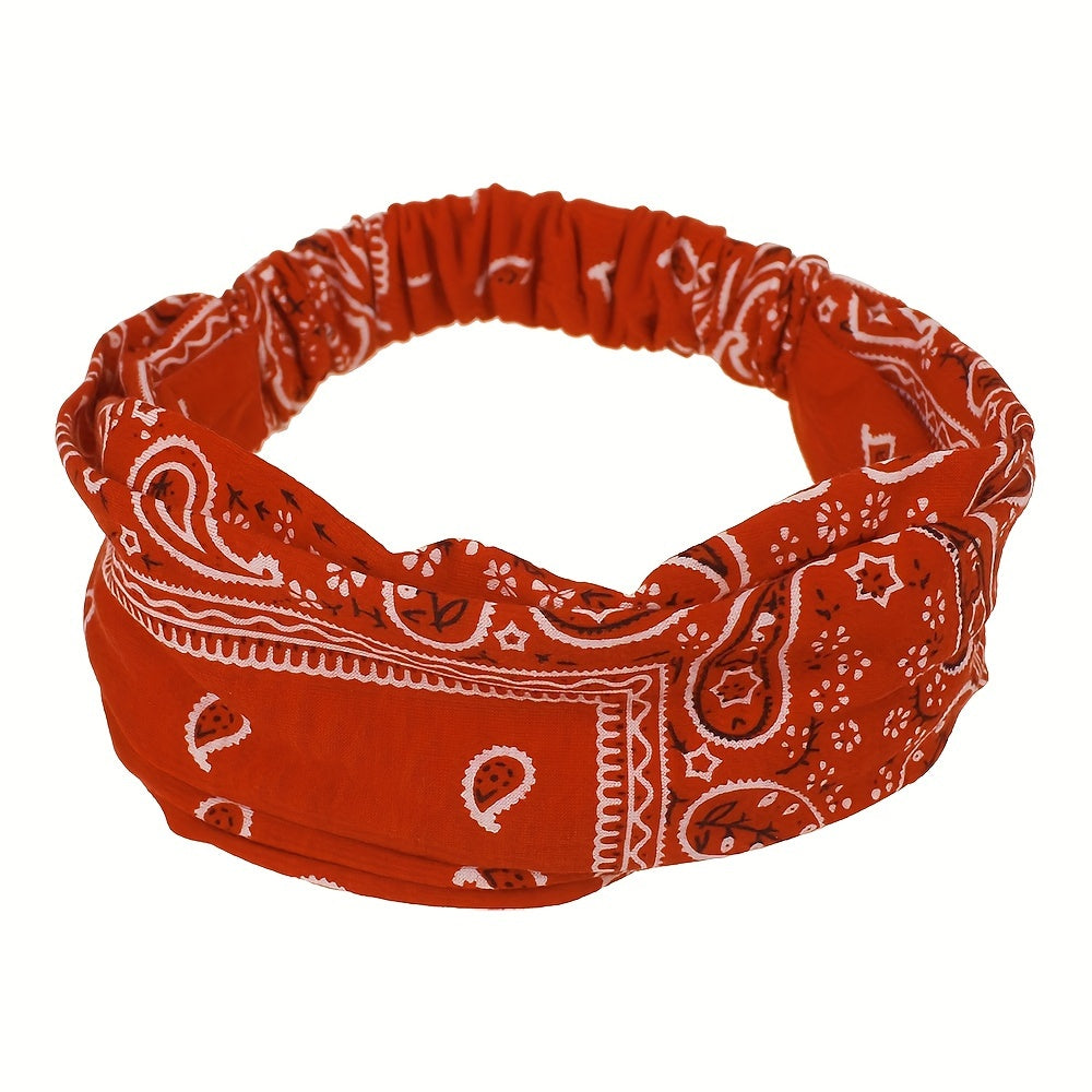 Men's Knit Polyester Headband Elastic Sports Hair Band for Workout and Running