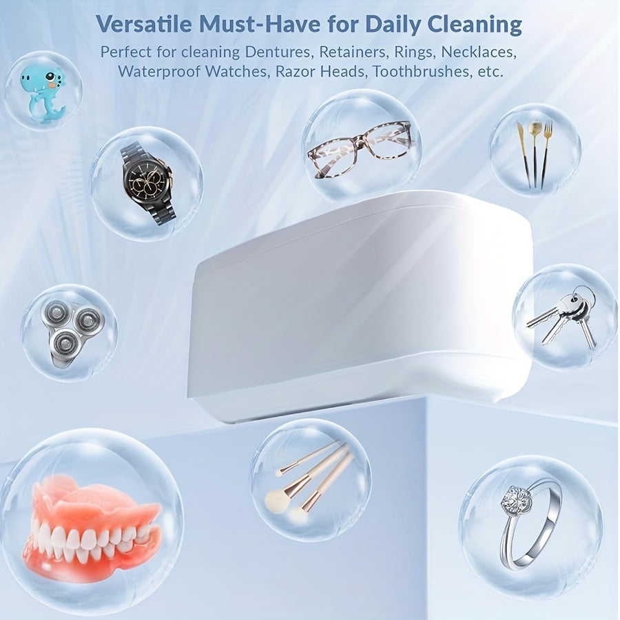 Yuqori chastotali ovoz to'lqini tozalash mashinasi, 360° chuqur tozalash uchun turli xil buyumlar, 220-240V, Evropa ulagichi