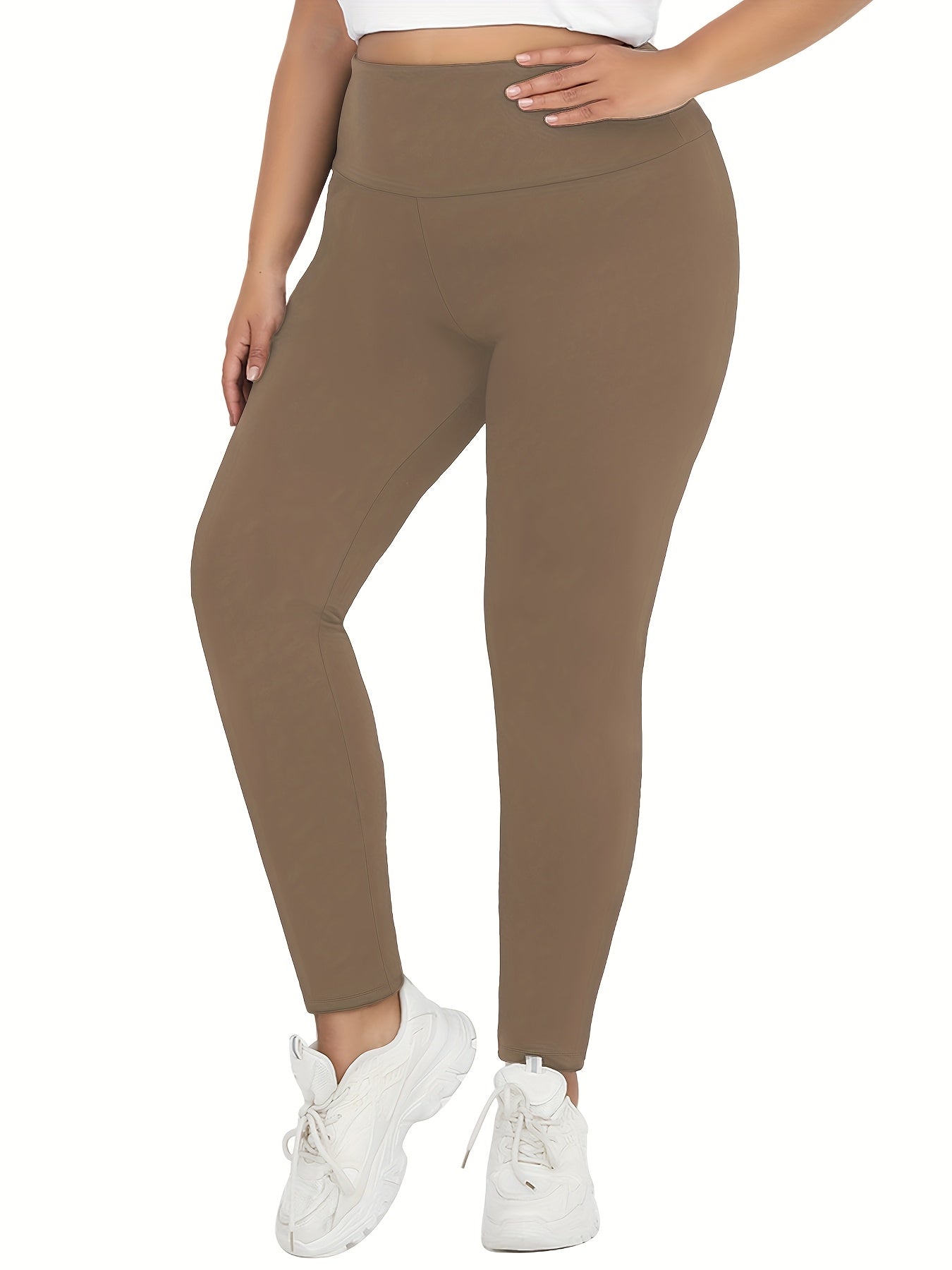 Plus Size Women's High Waist Yoga Leggings Bright Green Tummy Control Stretchy Workout Pants