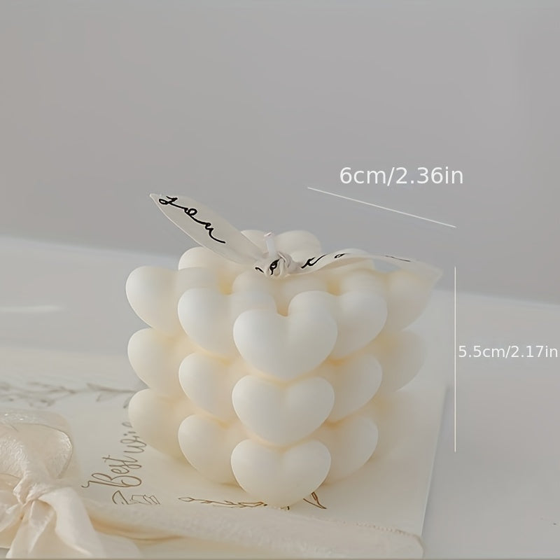 Vela perfumada cubo de magia en forma de corazón regalo para Tanabata cumpleaños decoración del hogar