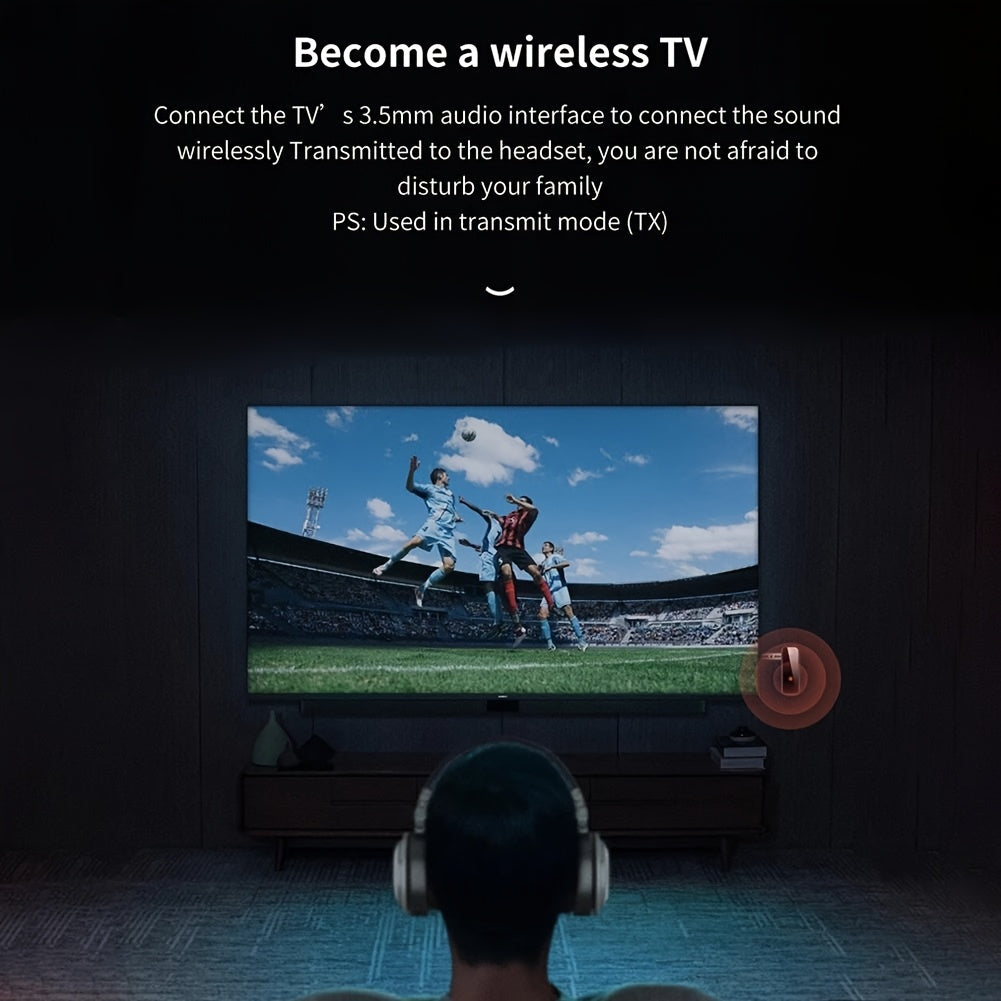 Wireless 2-in-1 Transmitter Receiver with 3.5mm Jack for TV and Audio