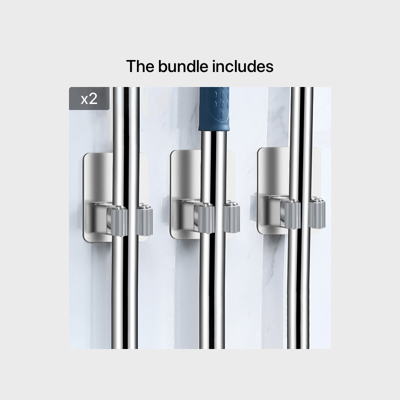 Juego de ganchos de pared de acero inoxidable para limpieza de alta resistencia, instalación fácil sin necesidad de golpes